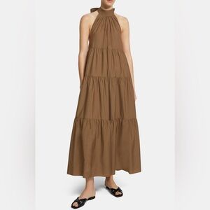 Theory tiered halter maxi dress